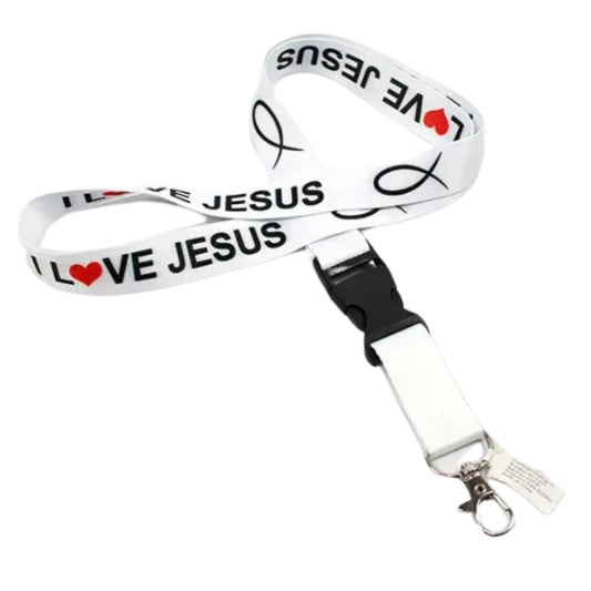 "I Love Jesus" Lanyard Keychain with Quick Release – Neck Strap for Keys, ID Cards, and Bad