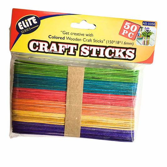  Incraftables 6 Vibrant  Color Popsicle Craft Sticks