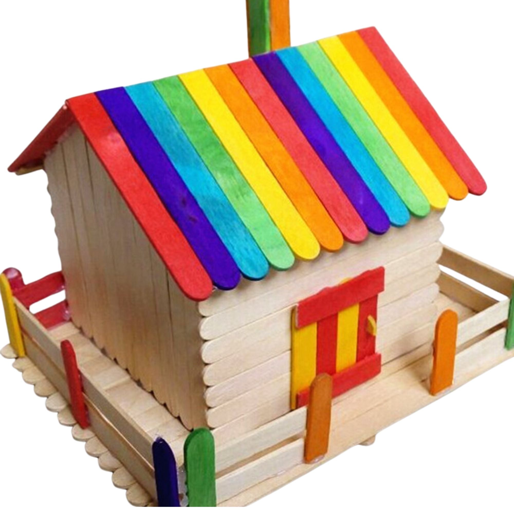 4.5" Incraftables 6 Vibrant Color Popsicle Craft Sticks – 100 Pack Craft Wood Sticks DIY product image 5