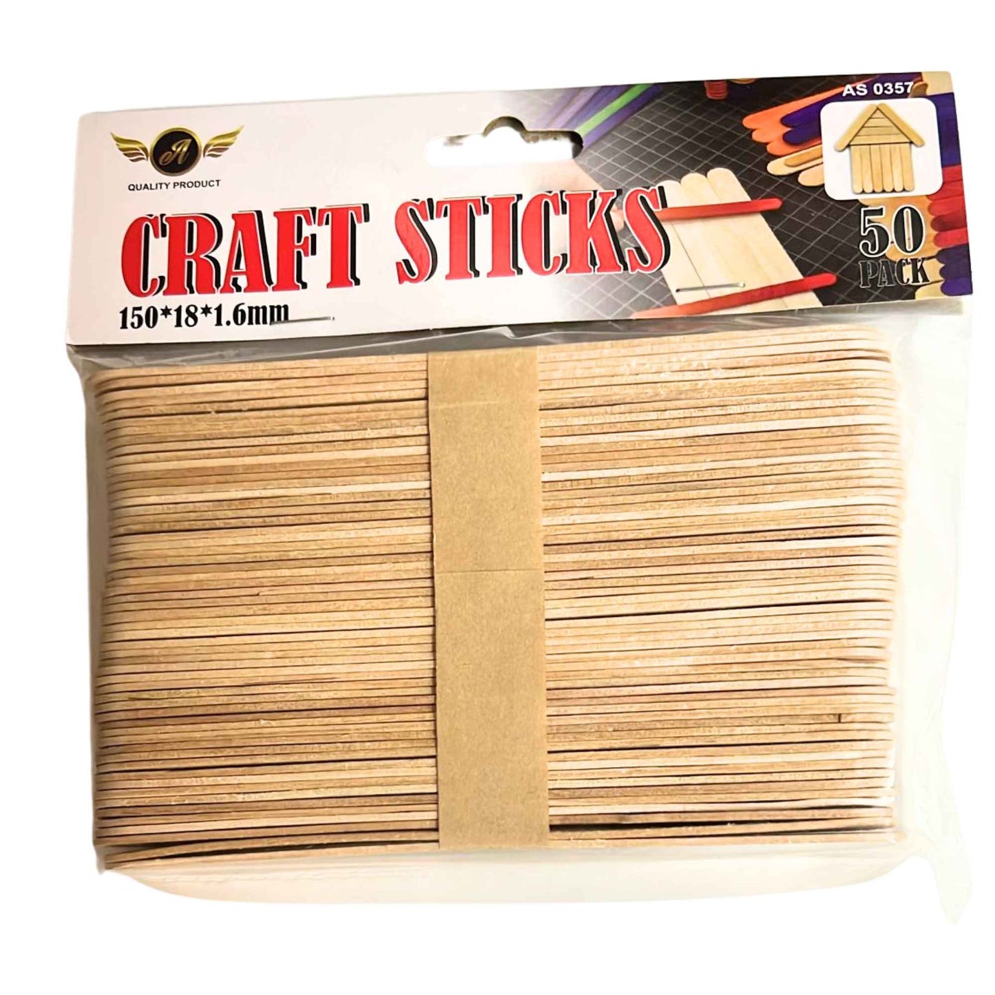 Incraftables 6" Natural Color Popsicle Craft Sticks