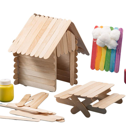 Incraftables 6" Natural Color Popsicle Craft Sticks