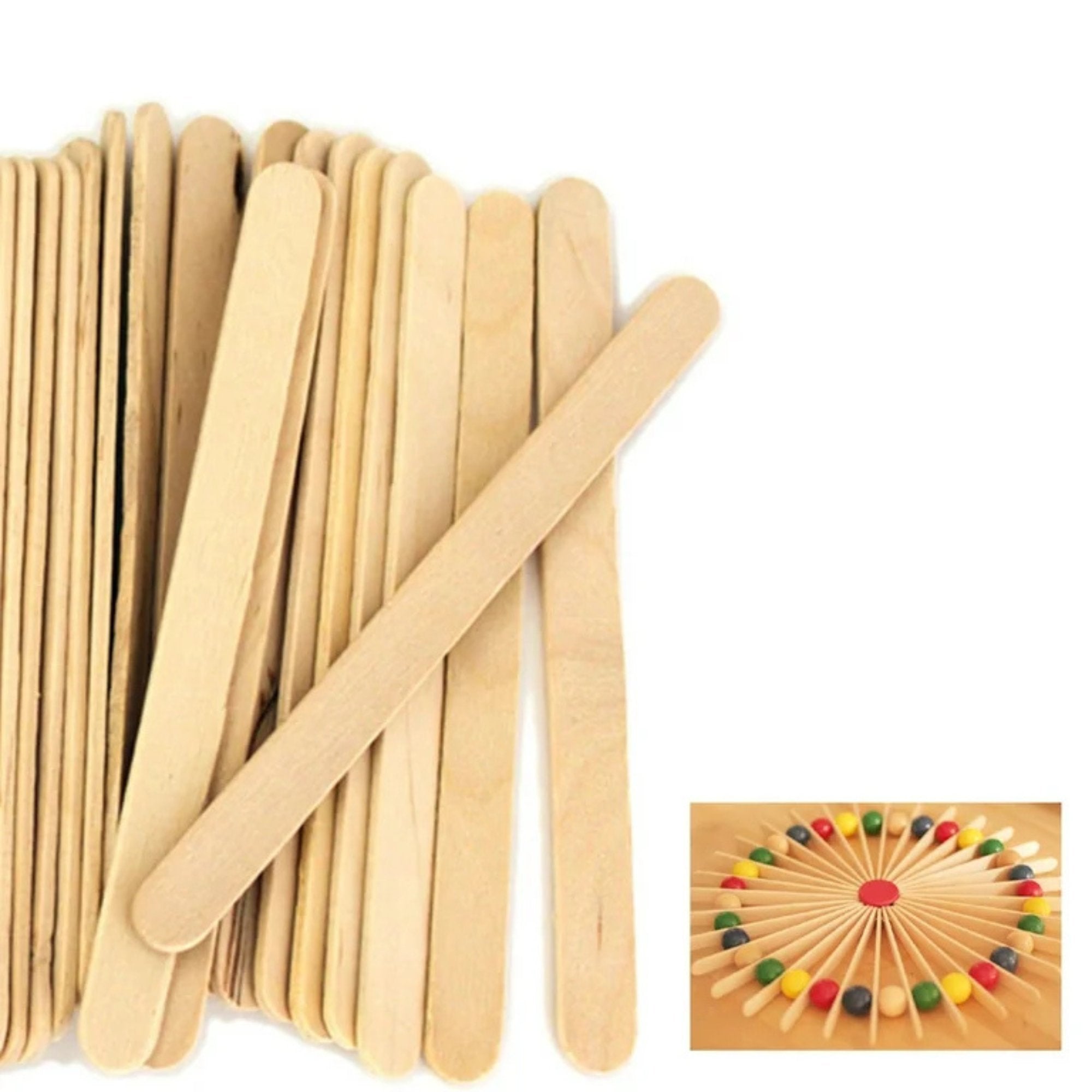 Incraftable 8" Natural Color Popsicle Craft Sticks – 24 Pack Craft Wood Sticks DIY lifestyle use image