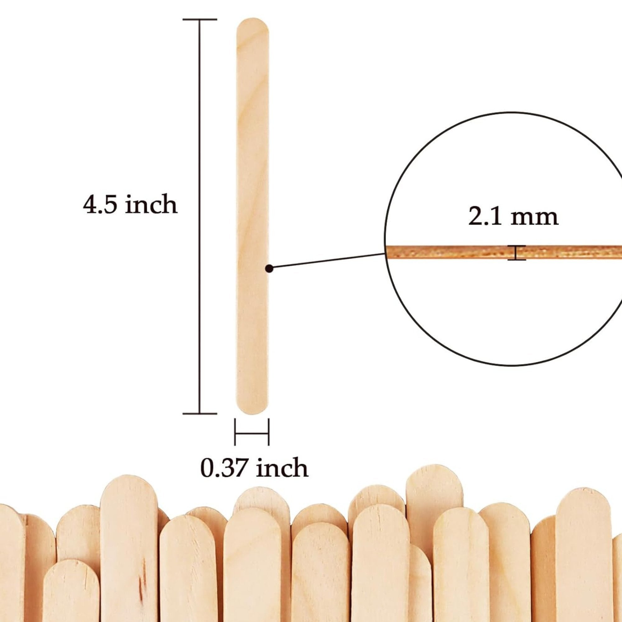 4.5" Incraftable Natural Color Popsicle Craft Sticks – 100 Pack Craft Wood Sticks DIY product detail image