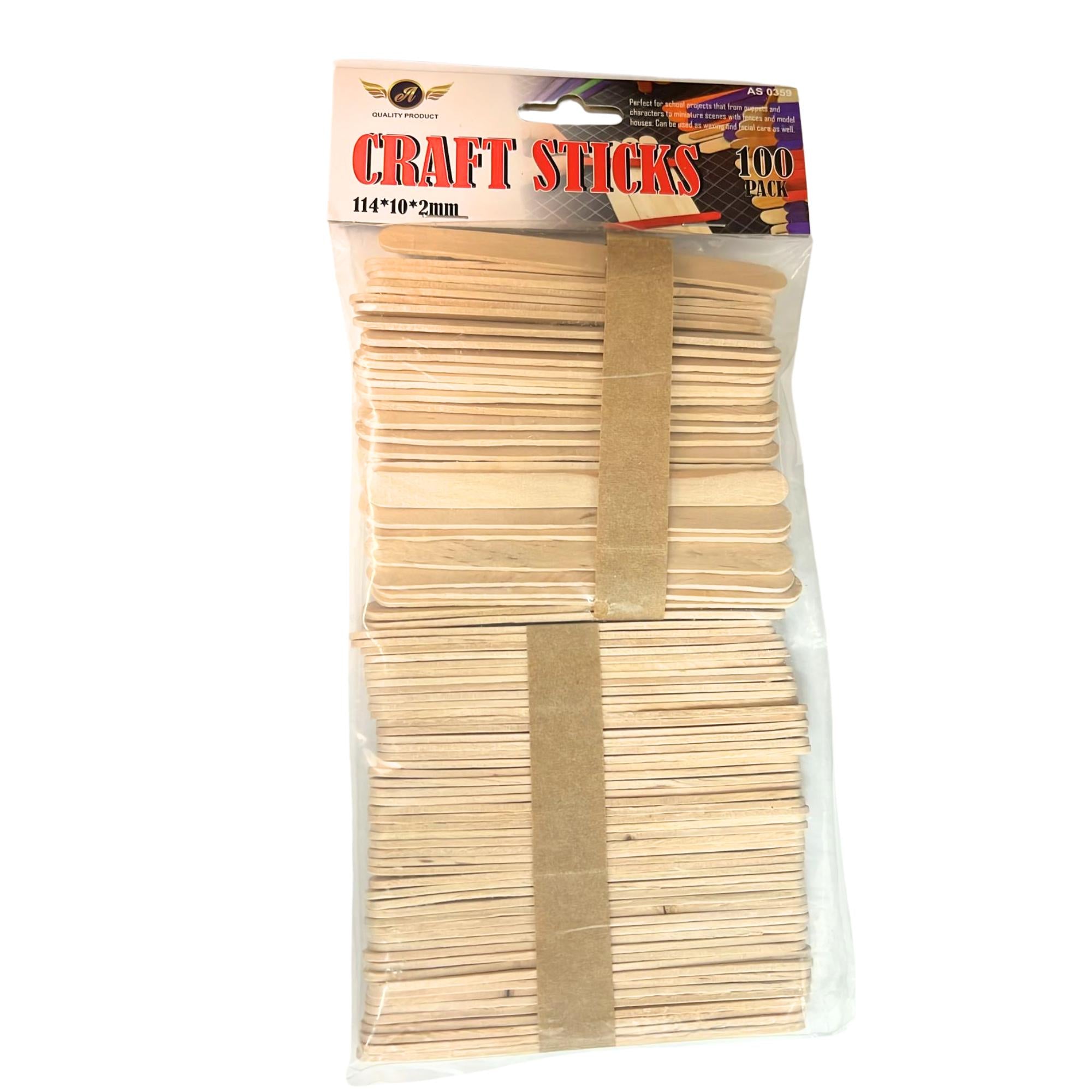 4.5" Incraftable Natural Color Popsicle Craft Sticks – 100 Pack Craft Wood Sticks DIY main product image