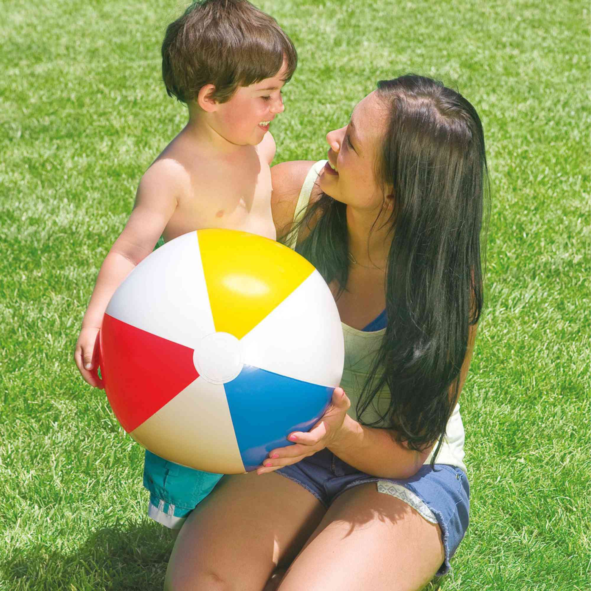 Intex 20" Glossy Panel Beach Ball: 1 Pack Beach Balls Holidays Gift Toys lifestyle use image