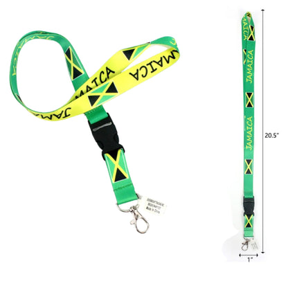 Jamaica Flag Lanyard Keychain with Quick Release – Neck Strap for Keys, ID Cards, and Badge