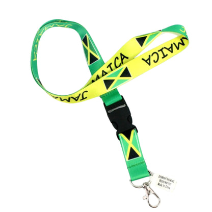 Jamaica Flag Lanyard Keychain with Quick Release – Neck Strap for Keys, ID Cards, and Badge