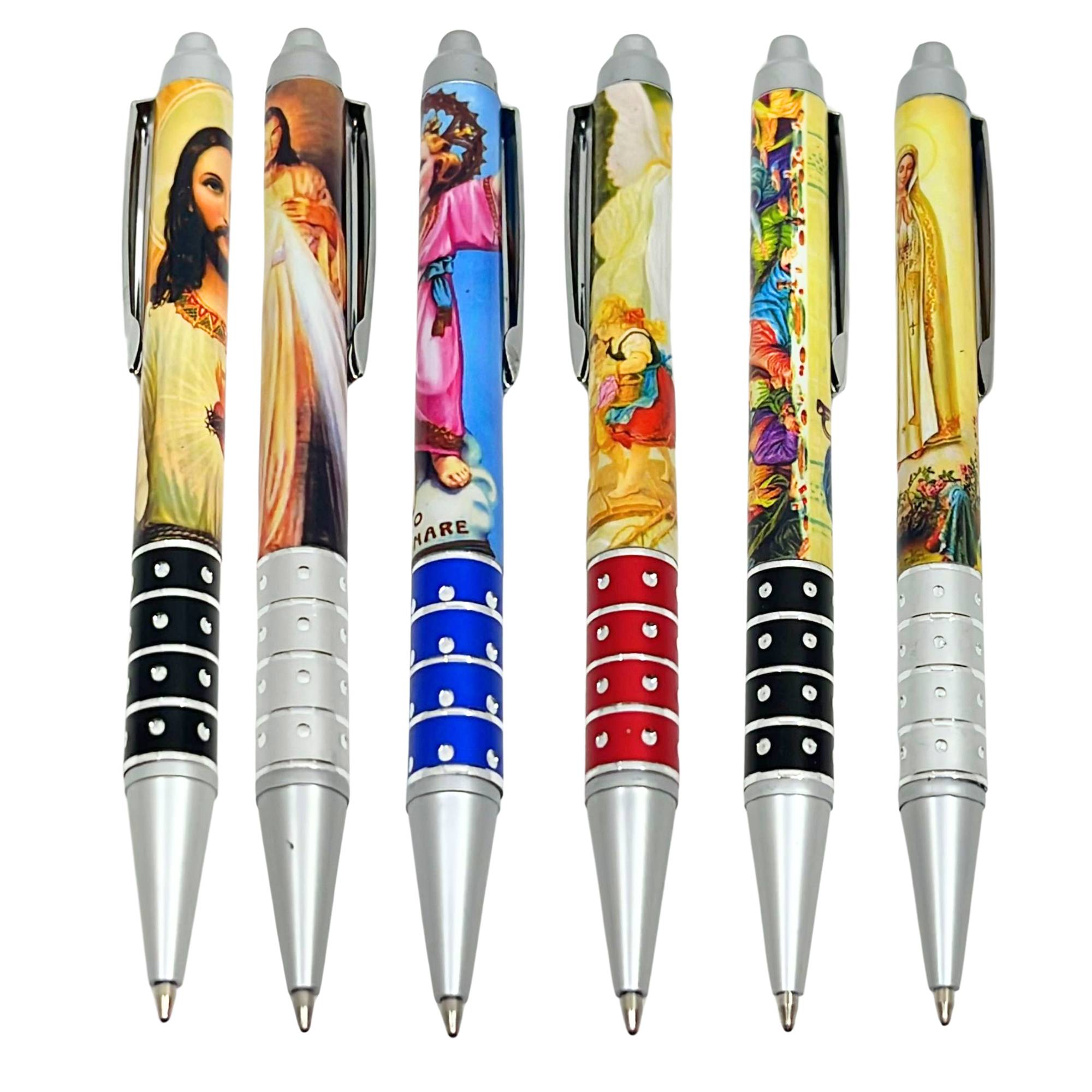 Jesus, Last Supper, St. Reinare, Garden of Eden & Virgin Mary Pens with Soft Grip: 1 Pack Ballpoint Pens Ballpoint Pens