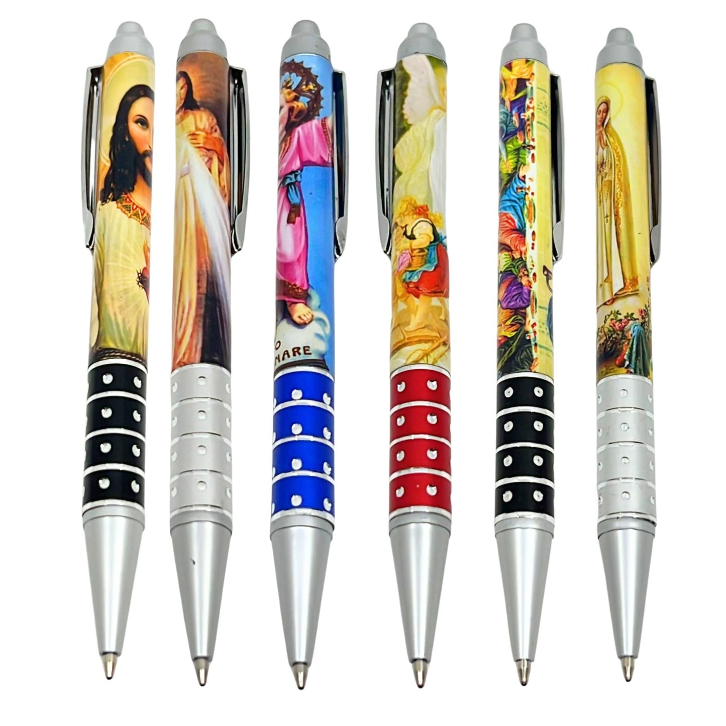 Jesus, Last Supper, St. Reinare, Garden of Eden & Virgin Mary Pens with Soft Grip