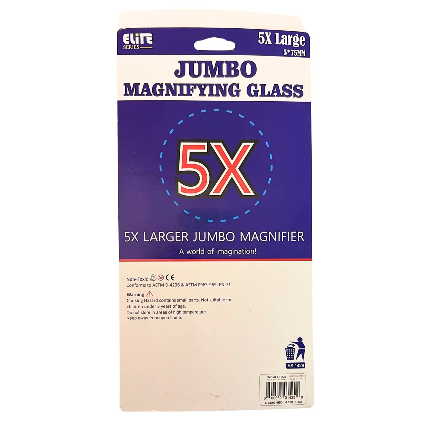 Jumbo Magnifying Glass 5X for Clear, Enlarged Viewing