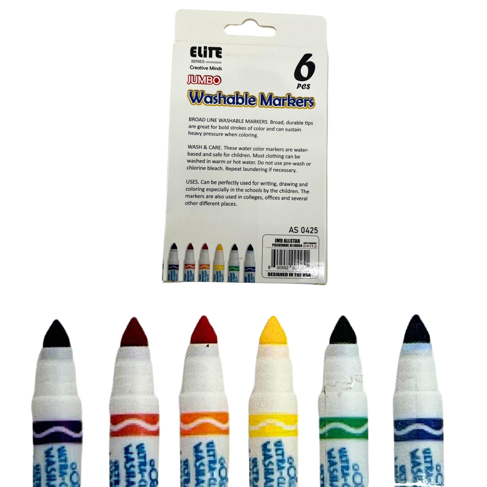 Jumbo Washable Markers: 6 Pack product detail image