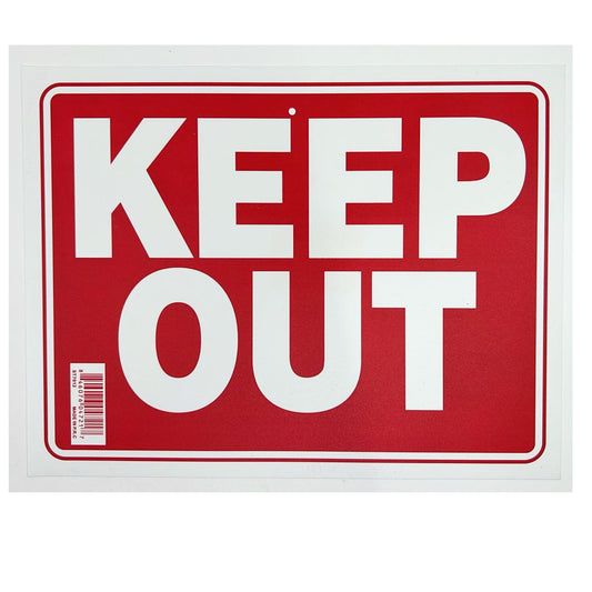 KEEP OUT Plastic Signage Sign-1CT