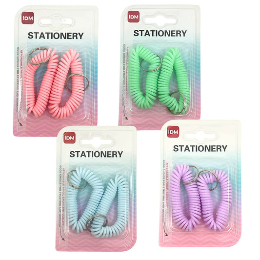 Spiral Wrist Coil Keychain with Steel Key Ring