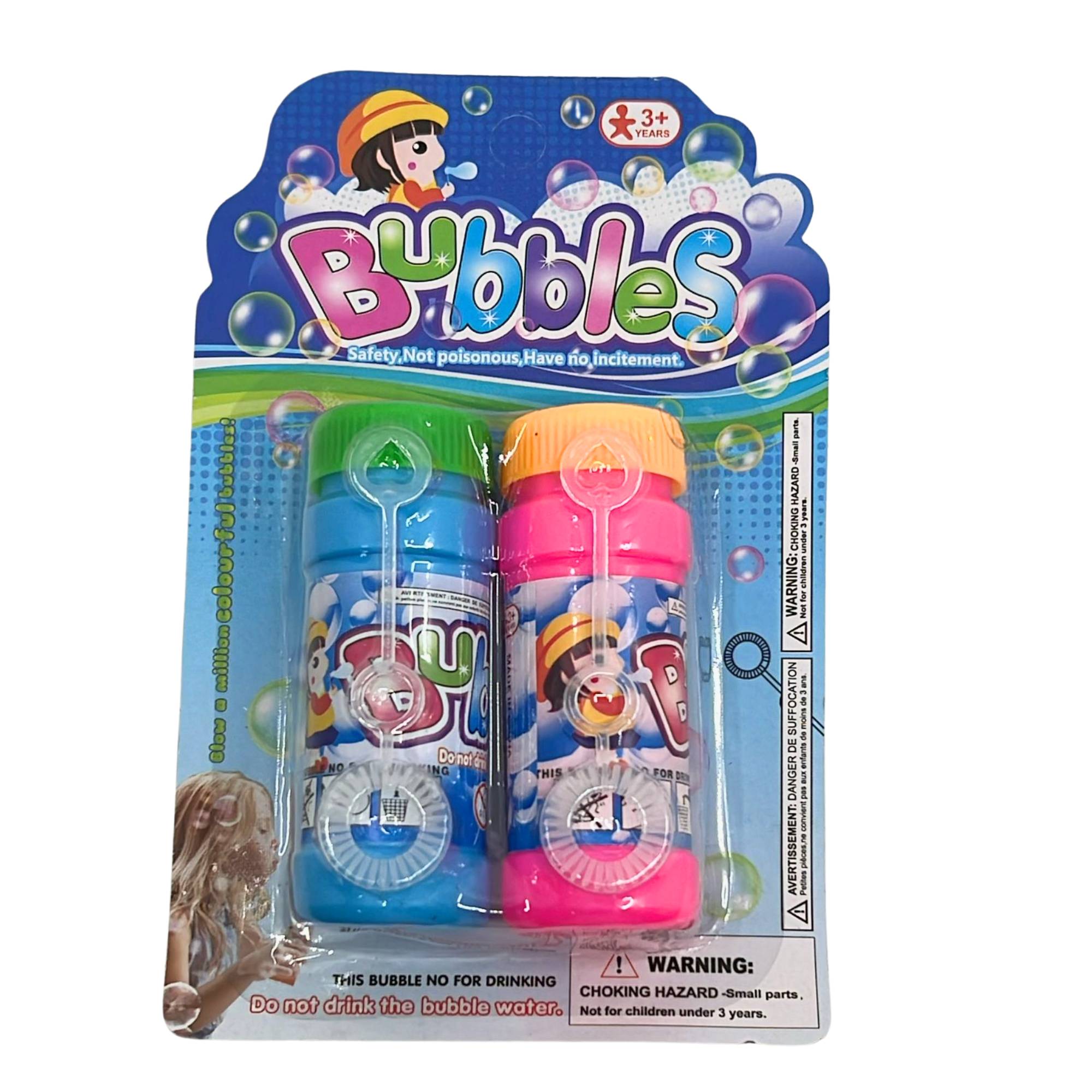 Kids Bubble Solution Bottles with Blower Wands: 2 Bottles Bubble Blowers Holidays Gift Toys main product image