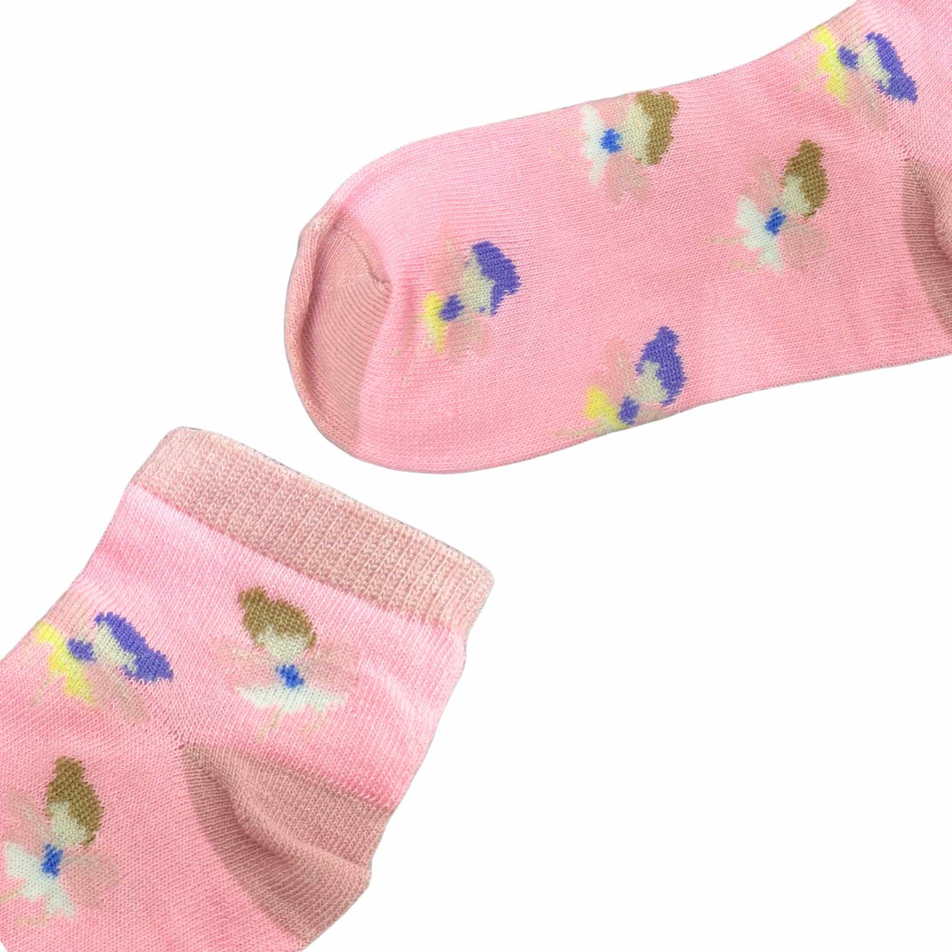 Kids Soft & Stretchy Comfortable Fit Dotted Pink Ankle Socks