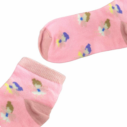 Kids Soft & Stretchy Comfortable Fit Dotted Pink Ankle Socks