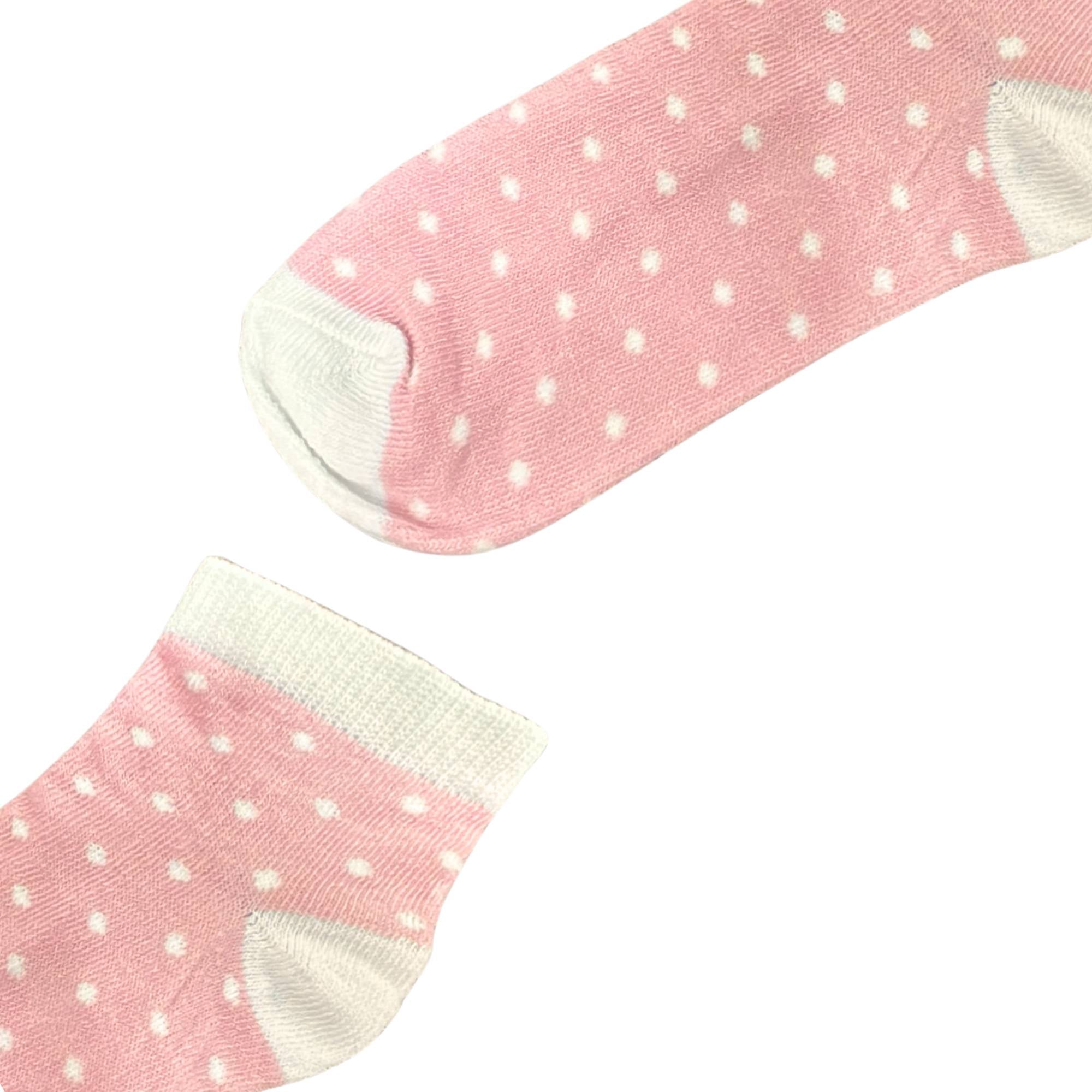 Kids Soft & Stretchy Comfortable Fit Dotted Pink Ankle Socks: 1 Pair Kids Socks lifestyle use image