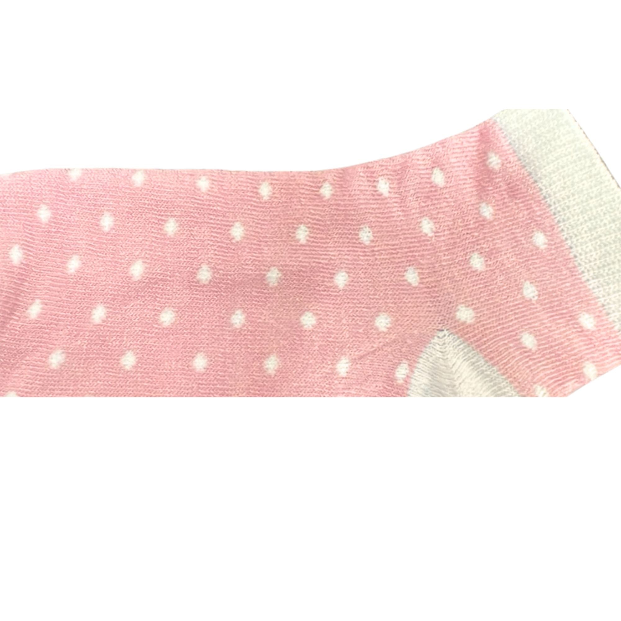 Kids Soft & Stretchy Comfortable Fit Dotted Pink Ankle Socks: 1 Pair Kids Socks size and feature image