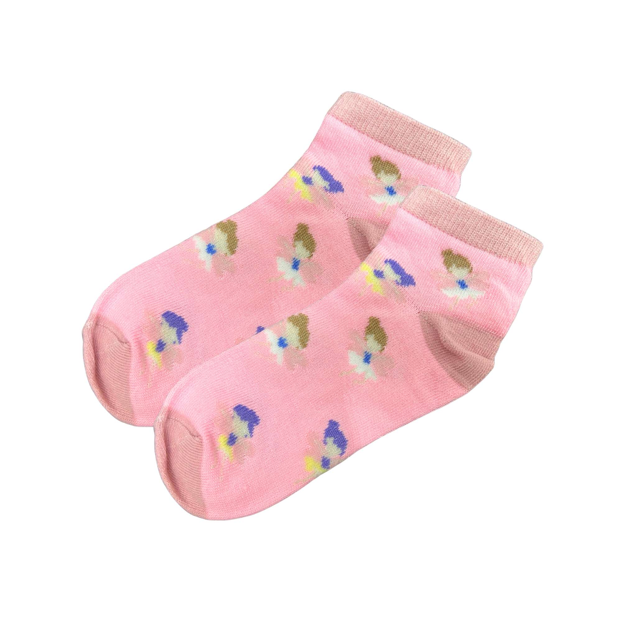 Kids Soft & Stretchy Comfortable Fit Dotted Pink Ankle Socks: 1 Pair Kids Socks product detail image