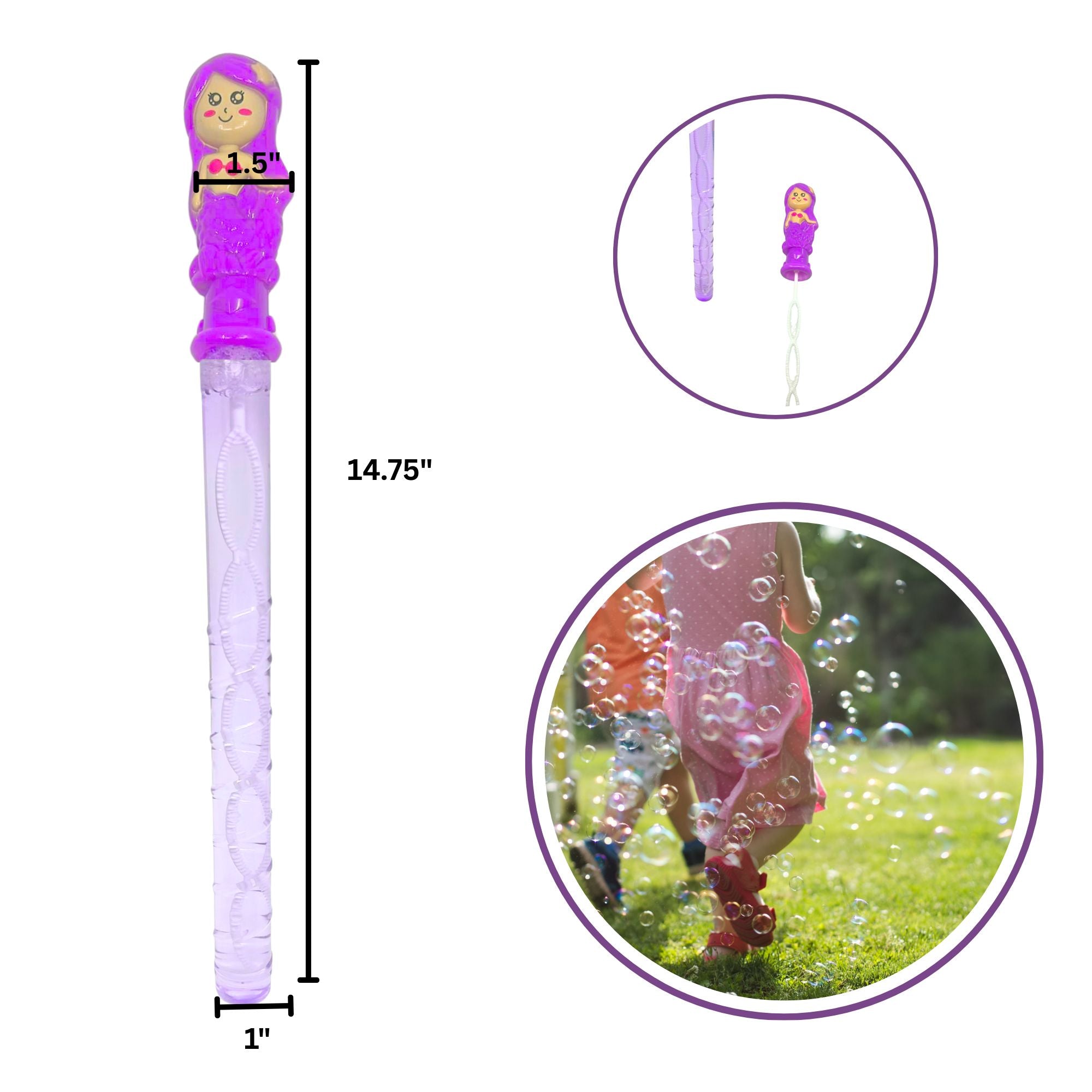 Mermaid Bubble Blowing Wand: 1 Pack Bubble Blowers Holidays Gift Toys product detail image