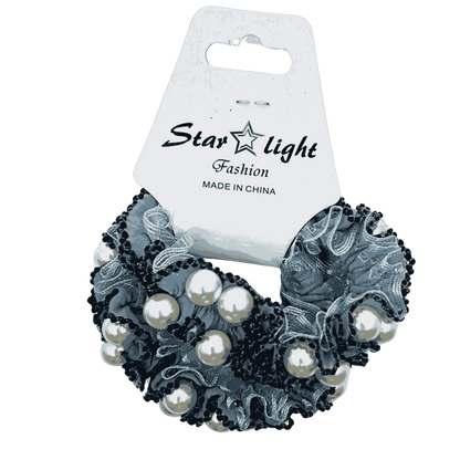  Lace Hair Tie with Imitation Pearl Round Beads