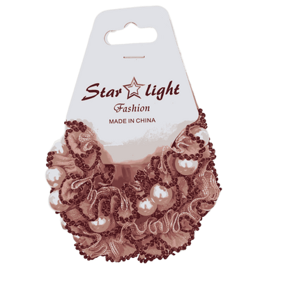  Lace Hair Tie with Imitation Pearl Round Beads