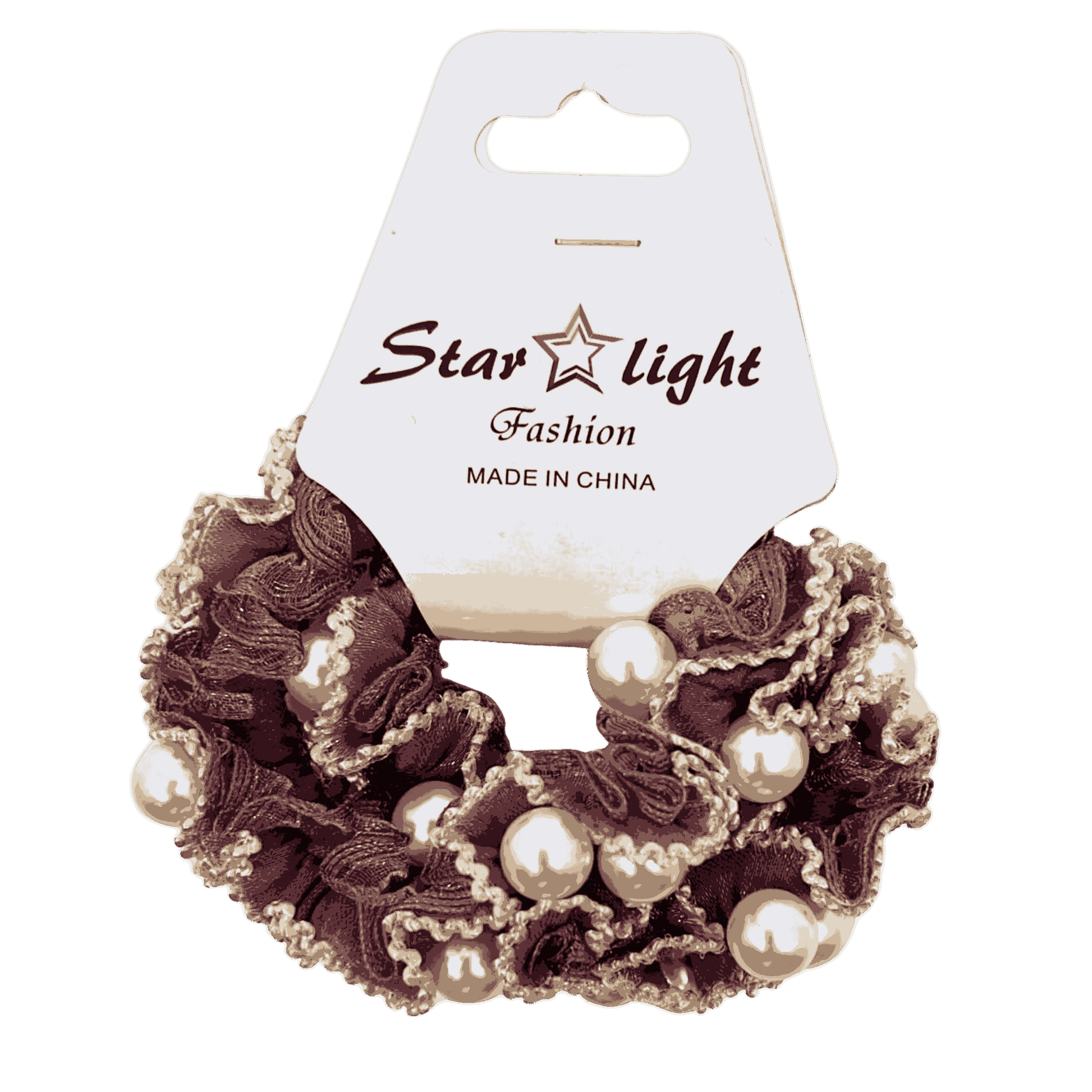  Lace Hair Tie with Imitation Pearl Round Beads