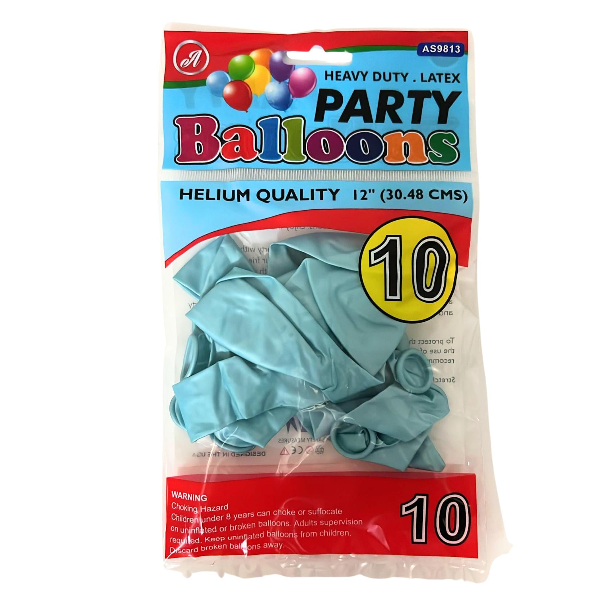 12" Latex Balloons Baby Blue, Helium Quality Party Balloons 10 Pack size and feature image