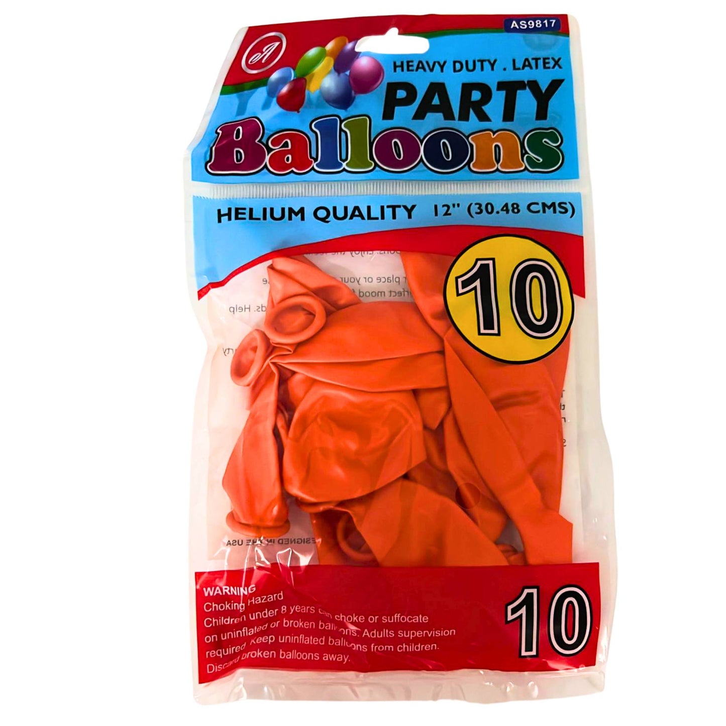 Latex Balloons – 10 Baloons, Dark Orange, Helium-Quality Party Balloons for Decorations & Events