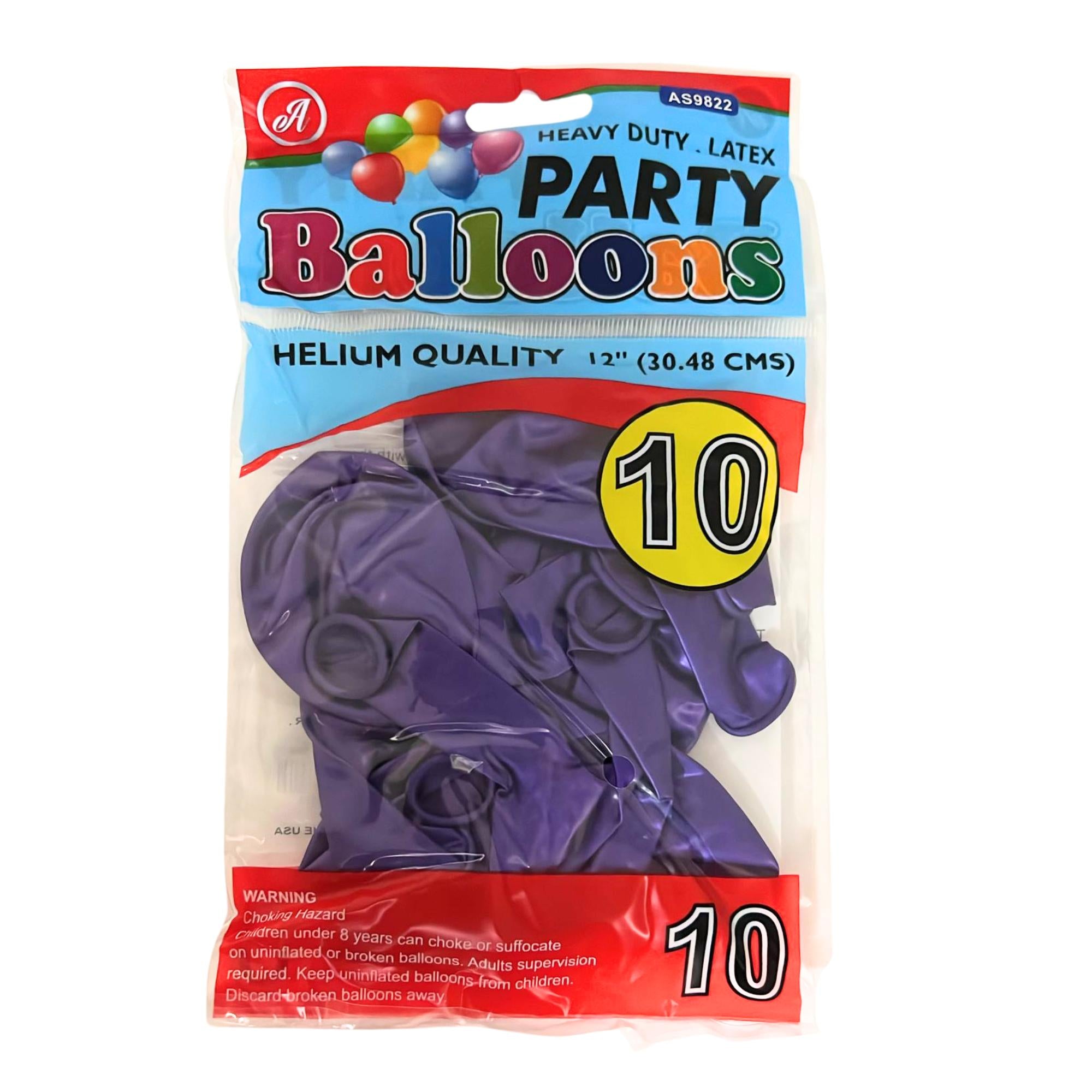 12" Latex Balloons Dark Purple, Helium Quality Party Balloons 10 Pack size and feature image