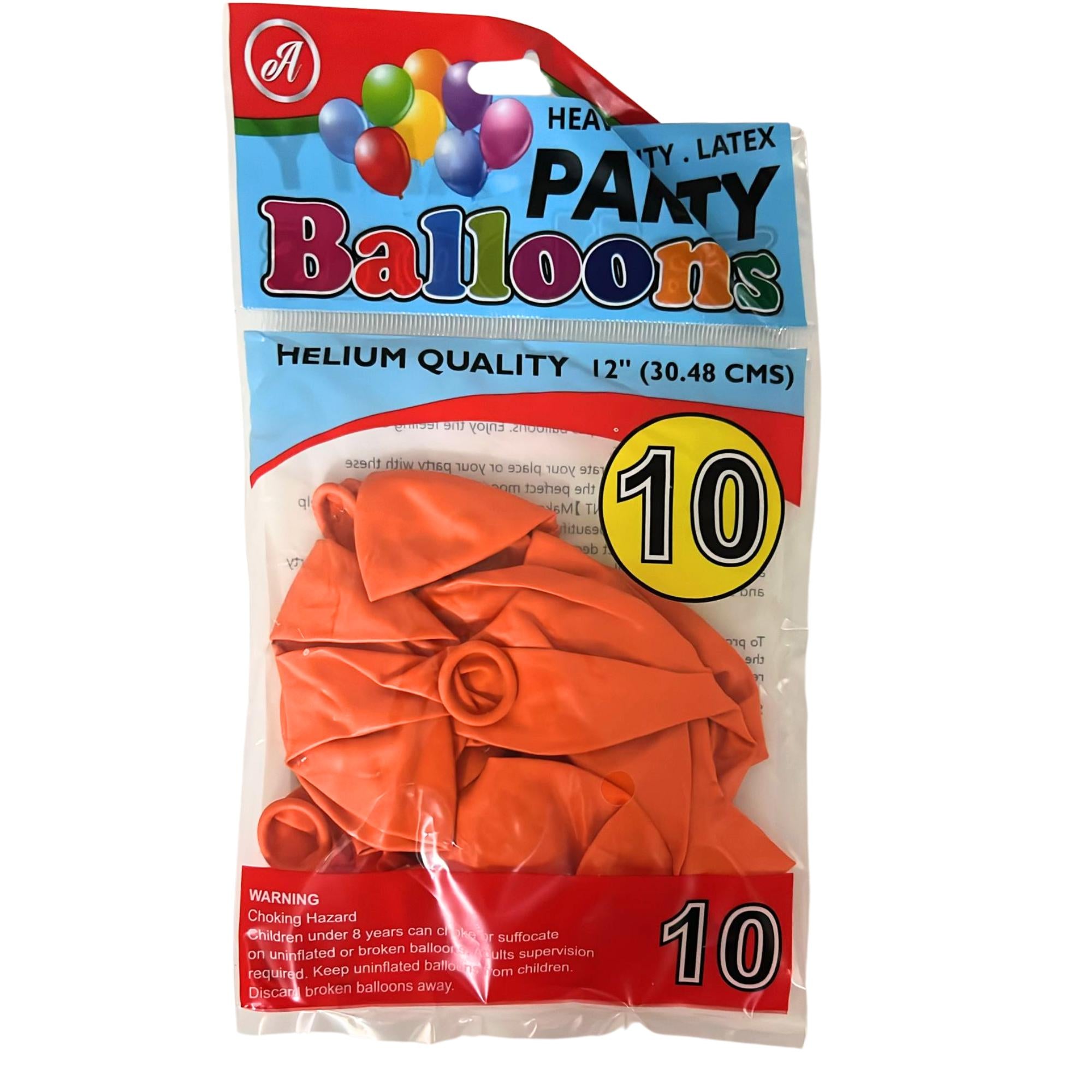 12" Latex Balloons Orange, Helium Quality Party Balloons 10 Pack Balloon Halloween Balloon size and feature image