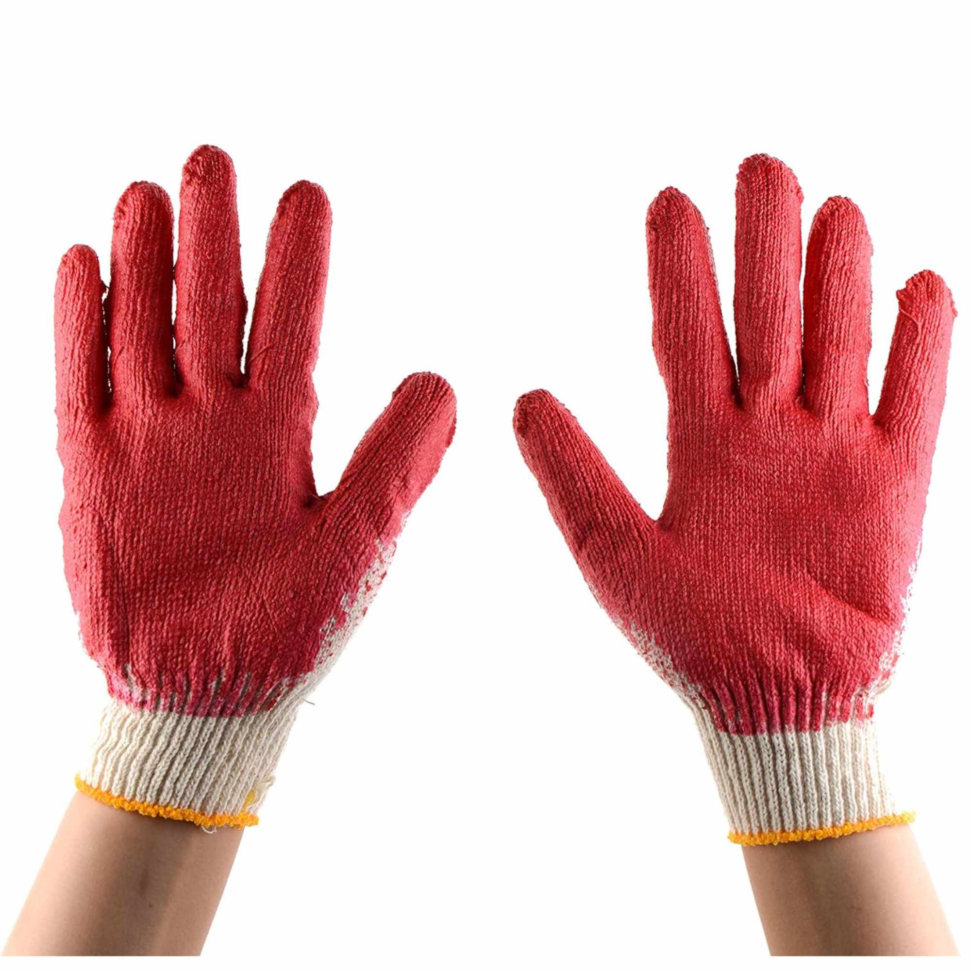 Latex Nitrile Coated Work Gloves – Cotton Knit Safety Gloves: 1 Pair Chemical Resistant Safety Gloves lifestyle use image