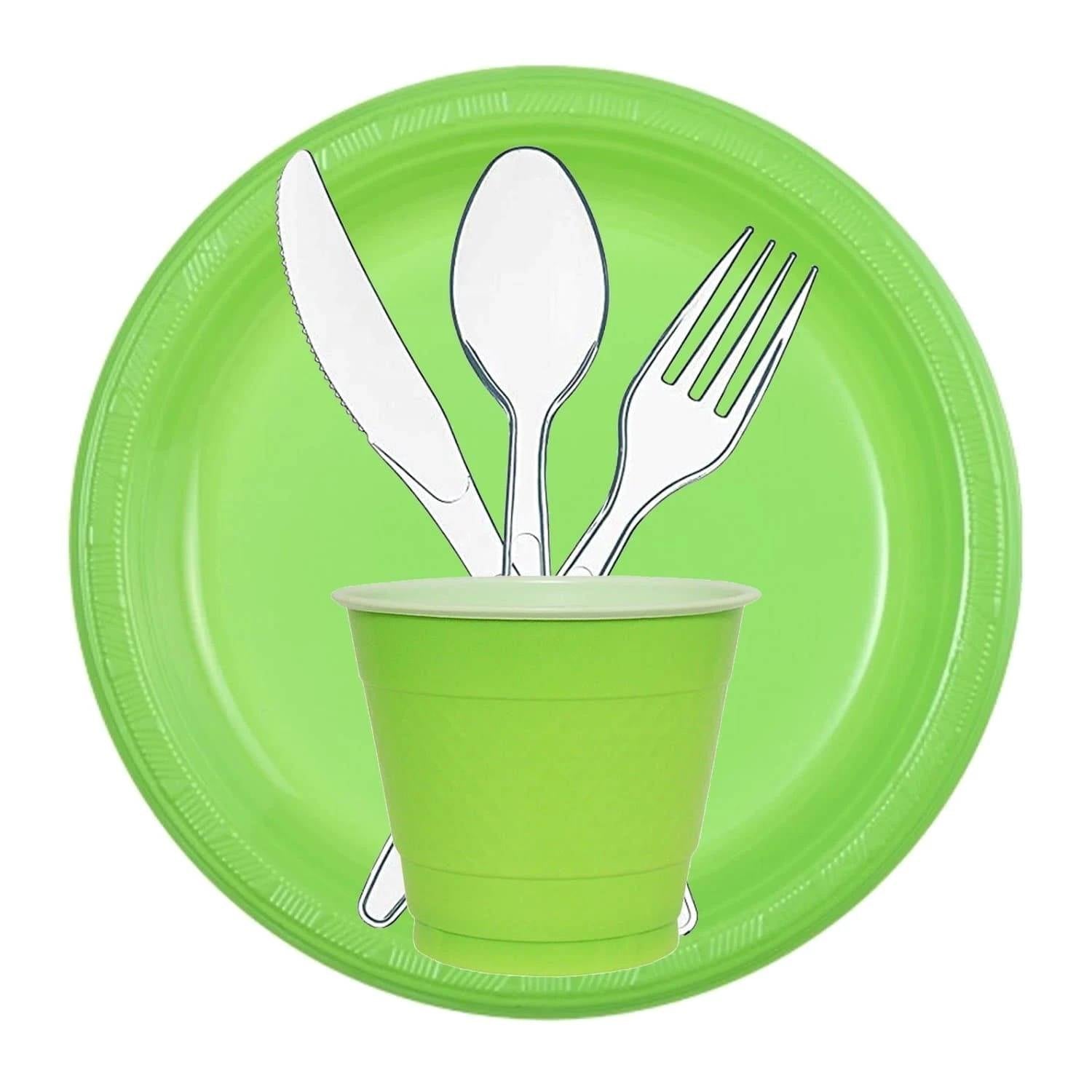 Lime Green Plastic Plate 7": 15 Pack Party Tableware, Event Catalog product detail image