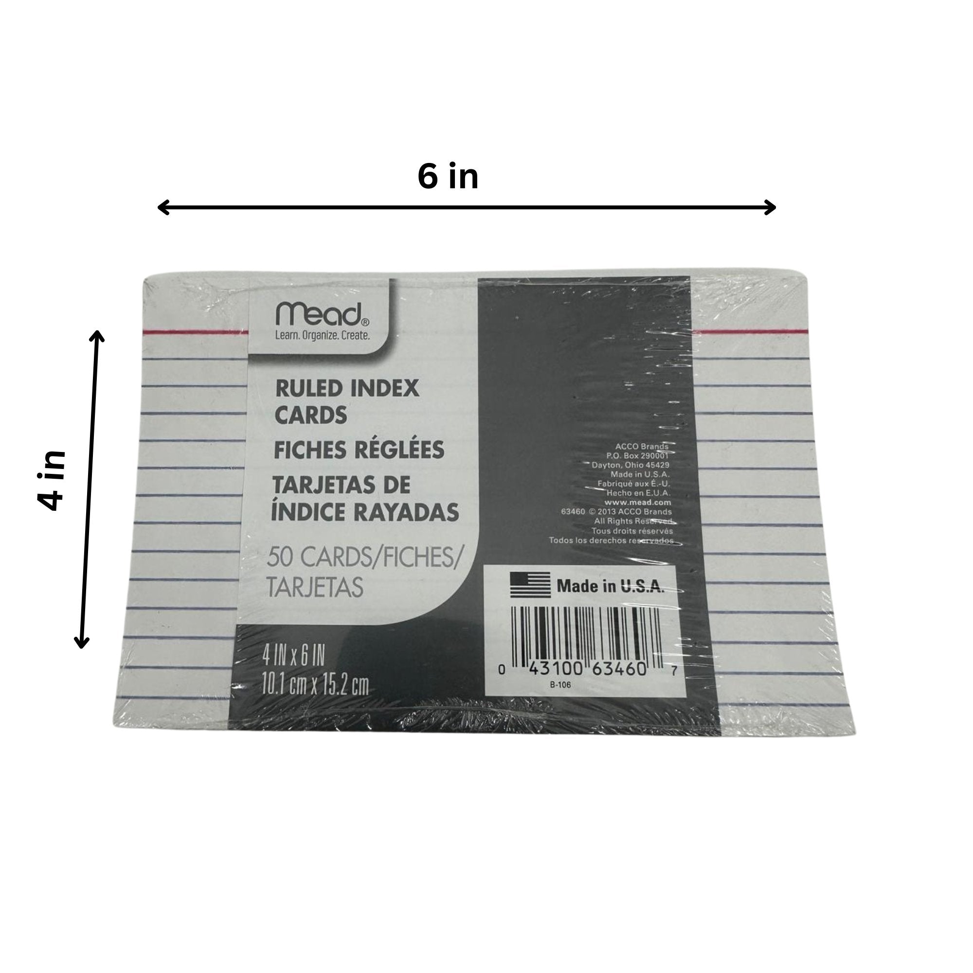 4"x6" Ruled Index Cards – 50 Cards product detail image