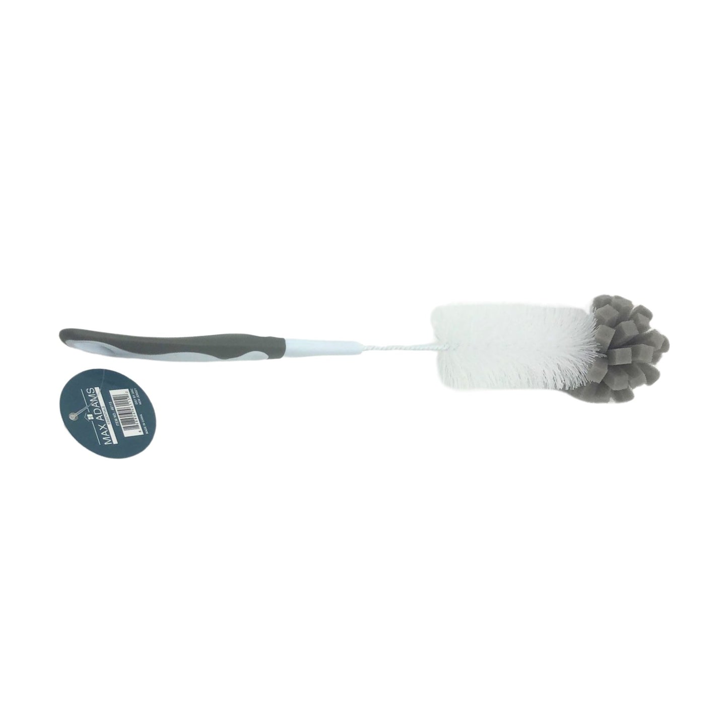 Long Handle Bottle Cleaning Brush with Bristles and Spongy Tip