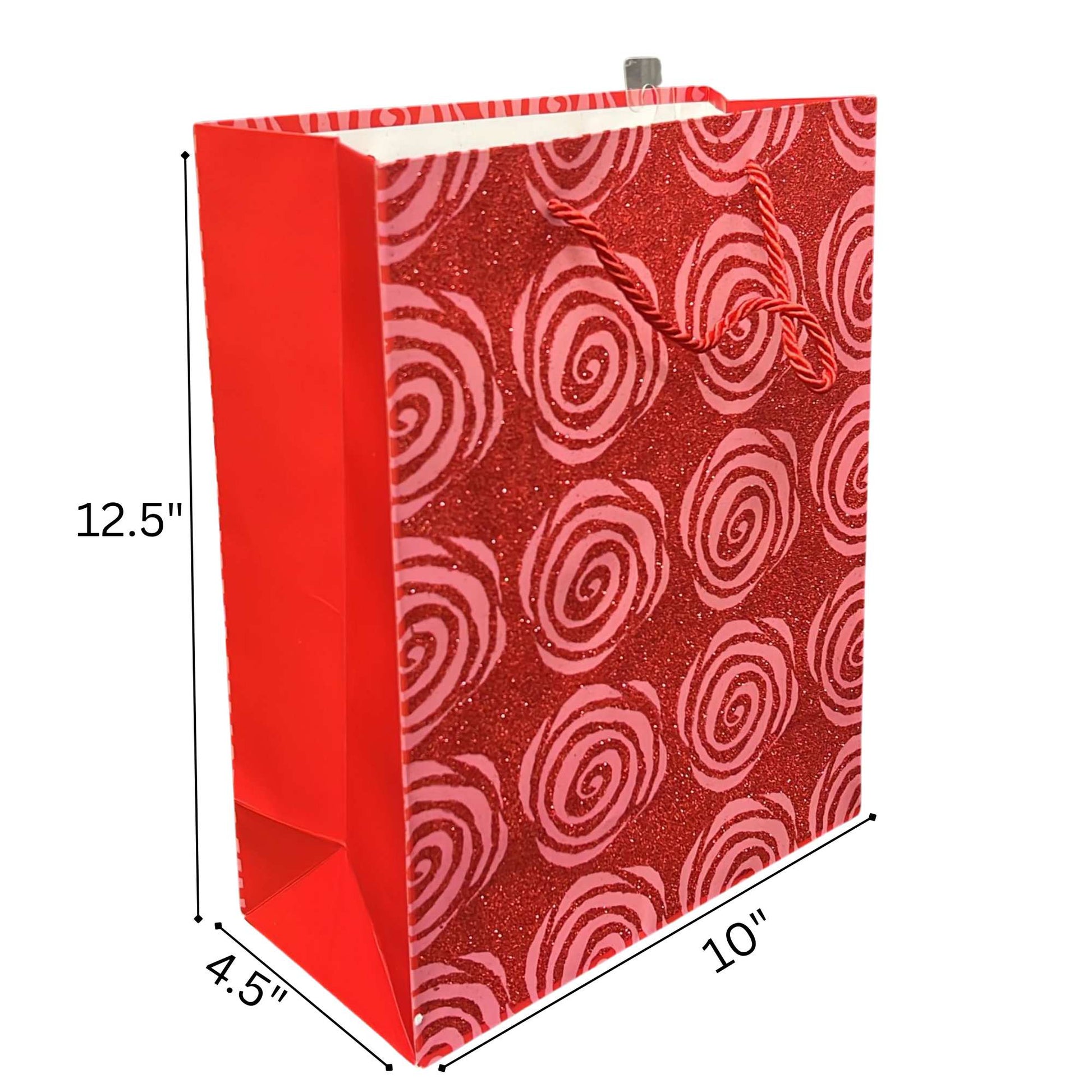 Shiny Red Glittery Valentines Day Gift Bag