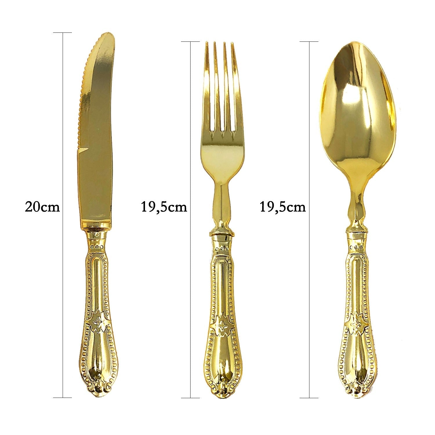 Luxury Baroque Collection Gold Spoons 12 Pack Disposable Spoons product detail image