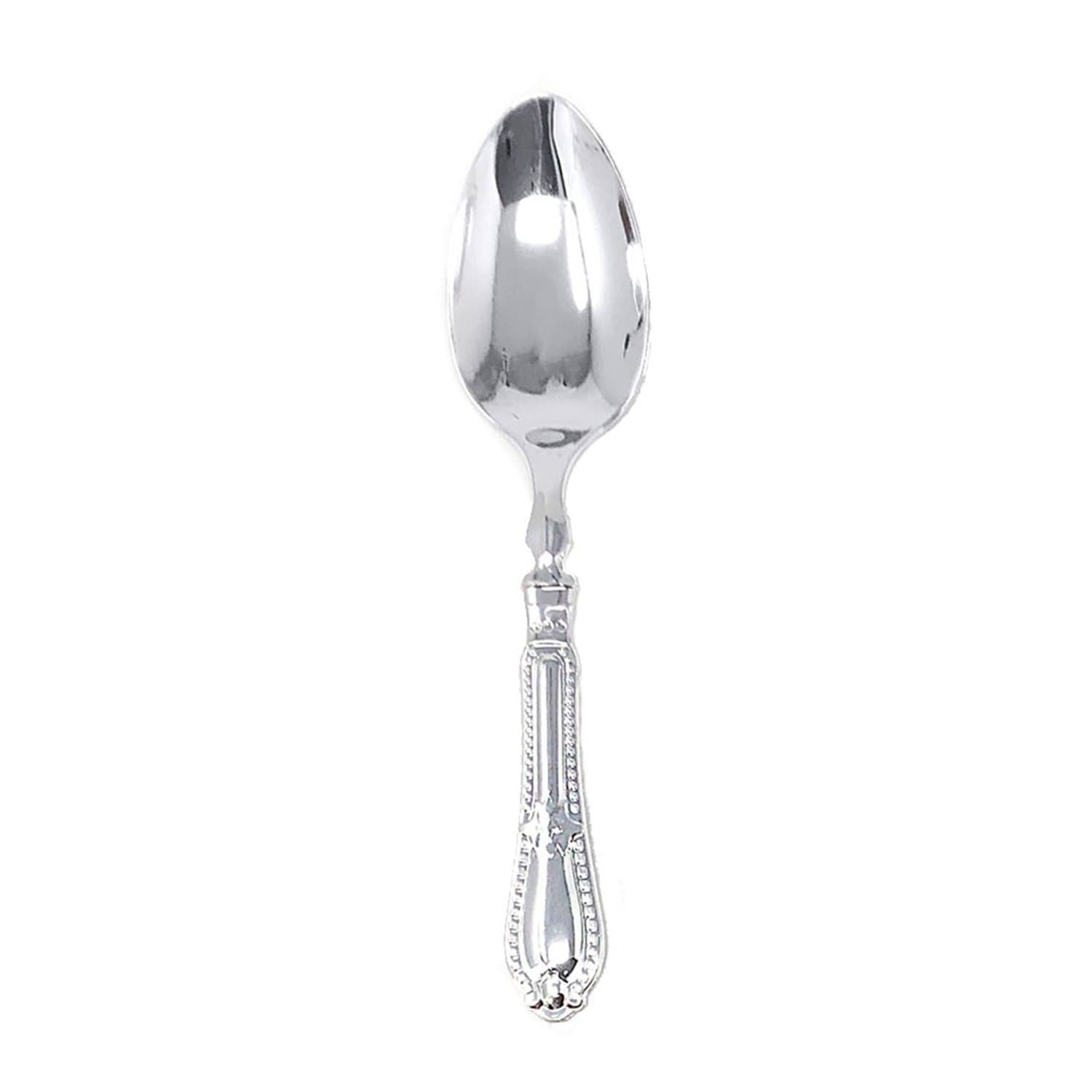 Luxury Baroque Collection Silver Tea Spoons 12 Pack Disposable Spoons main product image