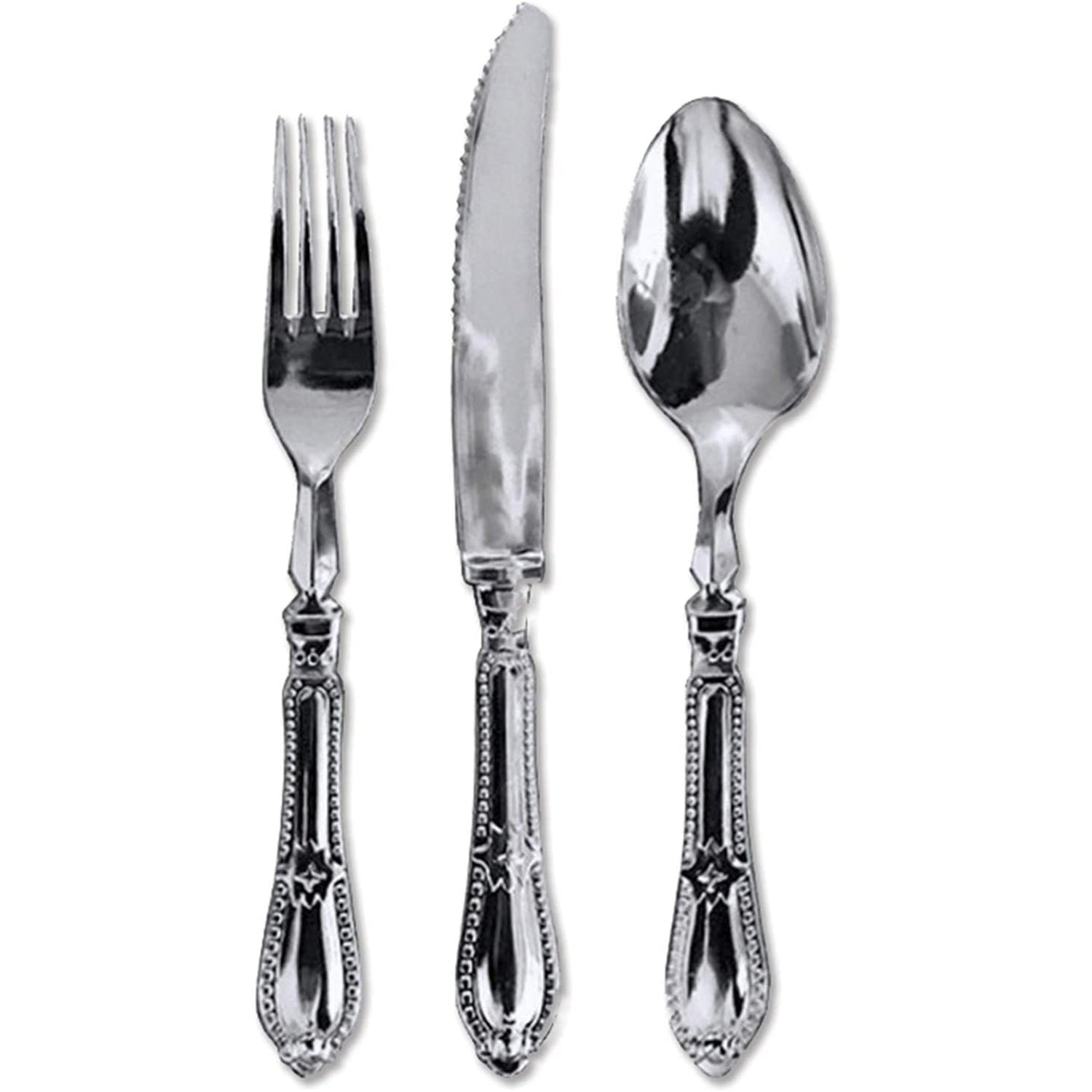 Luxury Baroque Collection Silver Tea Spoons 12 Pack Disposable Spoons lifestyle use image