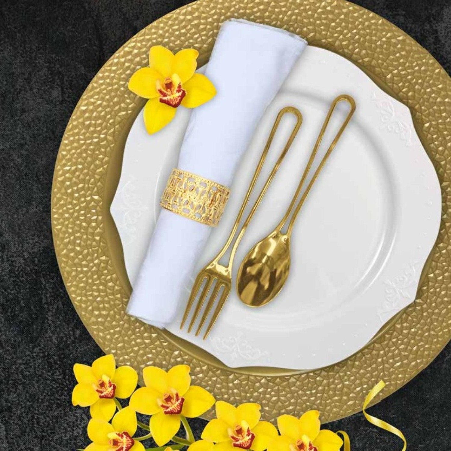 Luxury Modern Design Gold Knives 20 Pack Disposable Knives size and feature image