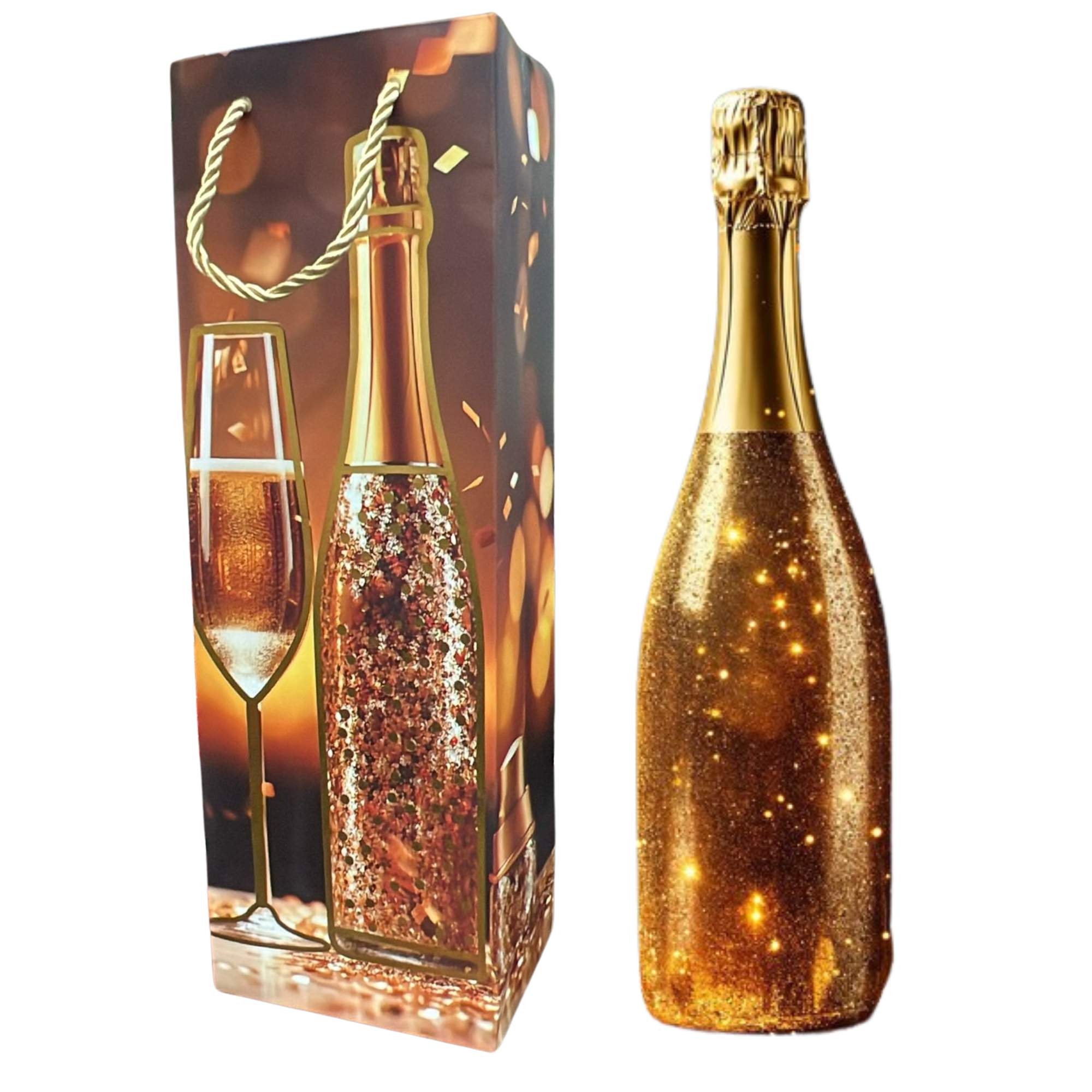 14" x 3.5" Luxury Wine/Bottle Gift Bag: 1 Pack Gift Bags main product image