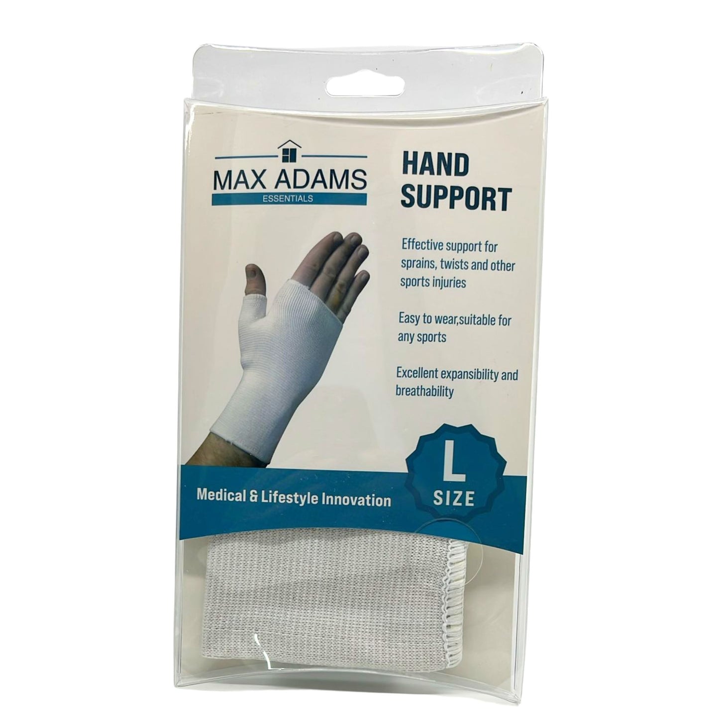 Max Adams Essentials White Stretchable Hand Support