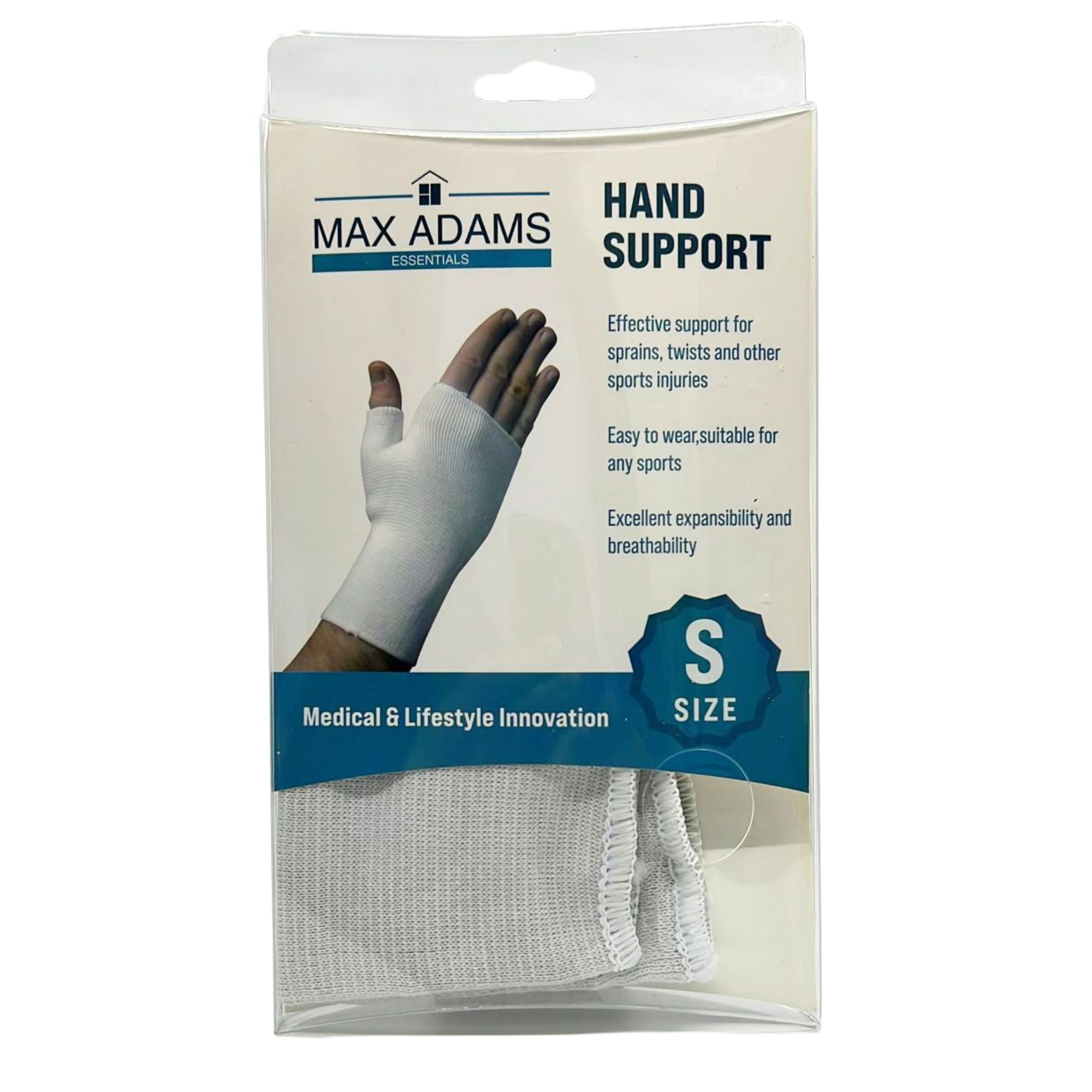 Max Adams Essentials White Stretchable Hand Support: 1 Pack Personal Care Home & Garden Safety lifestyle use image