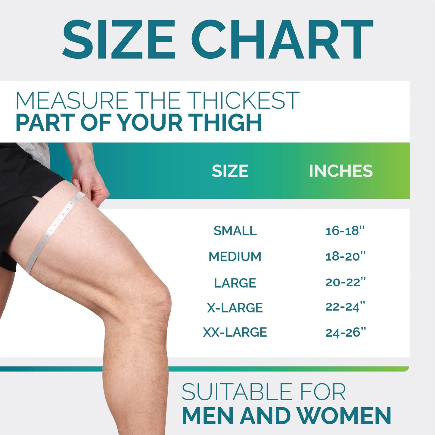 Max Adams Essentials White Stretchable Thigh Support 