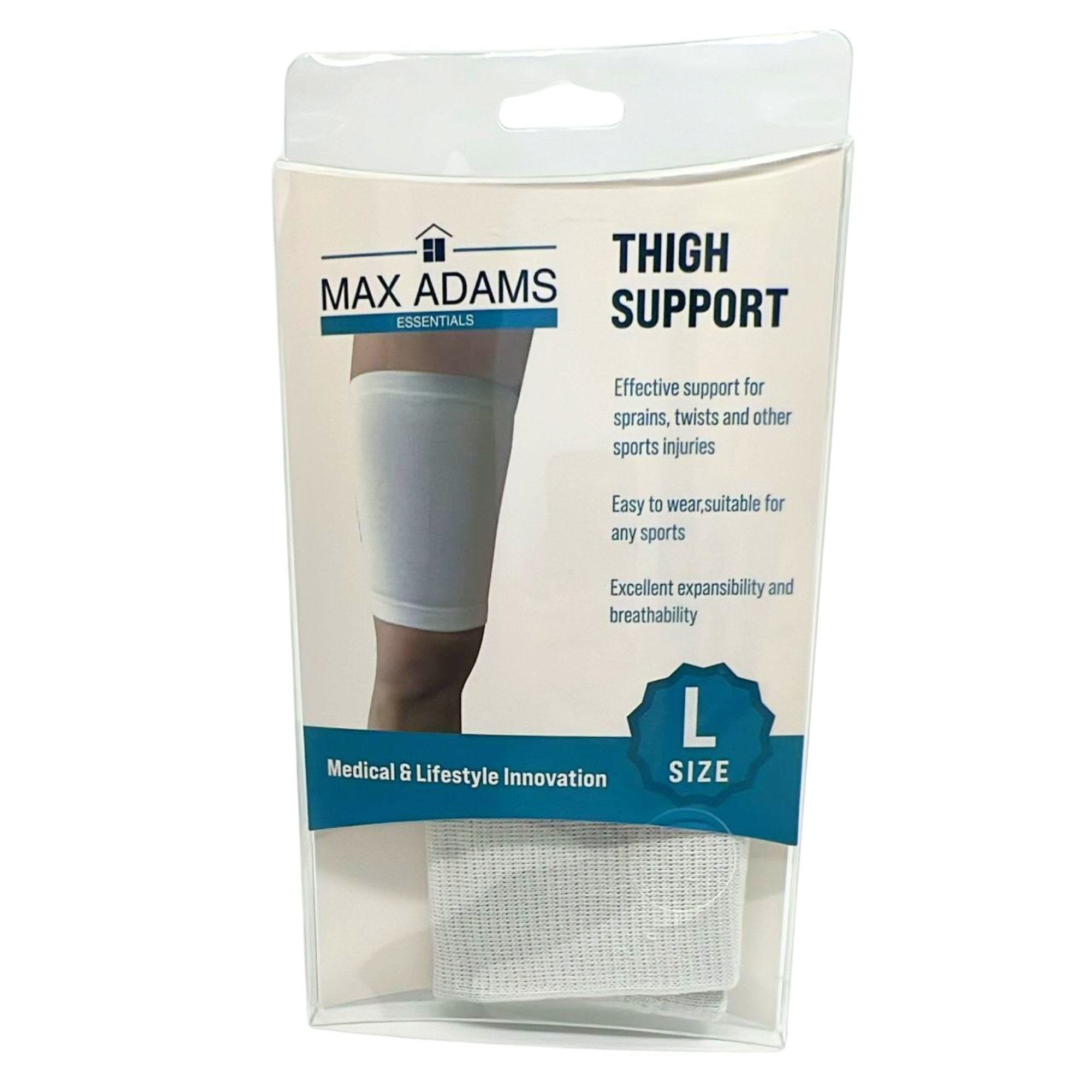 Max Adams Essentials White Stretchable Thigh Support: 1 Pack Personal Care Home & Garden Safety lifestyle use image