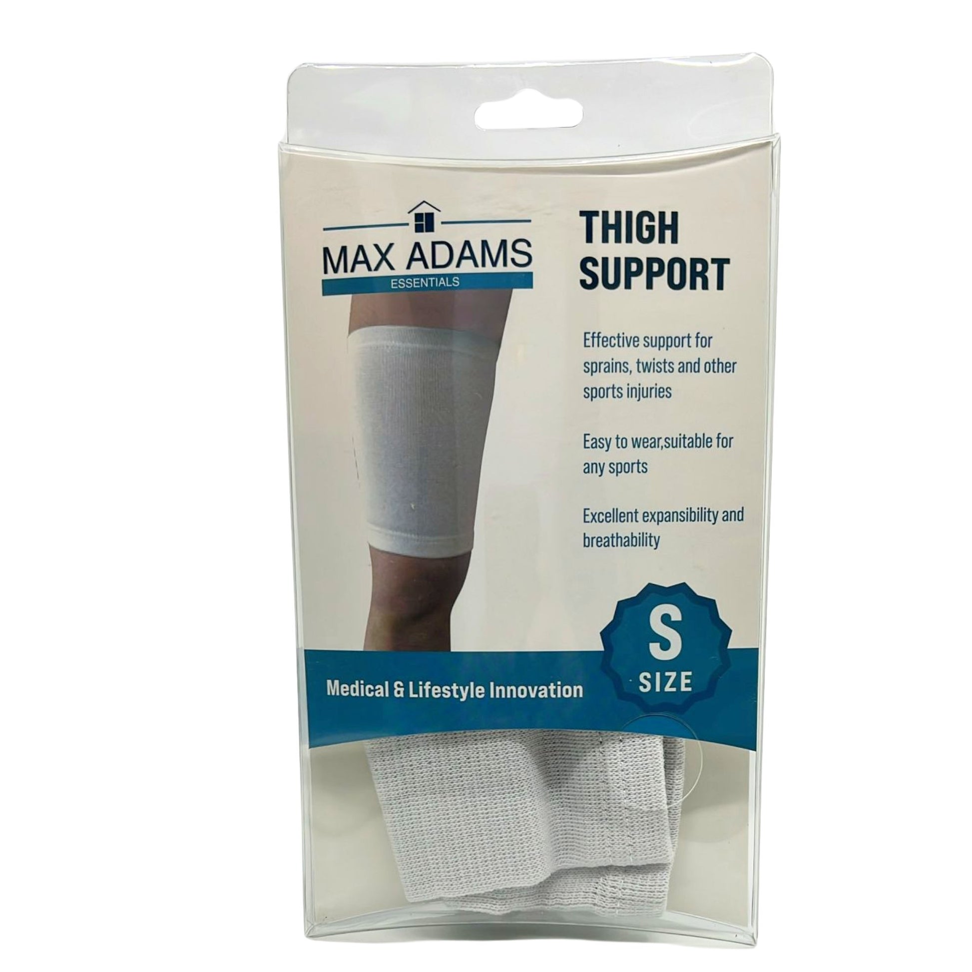 Max Adams Essentials White Stretchable Thigh Support 