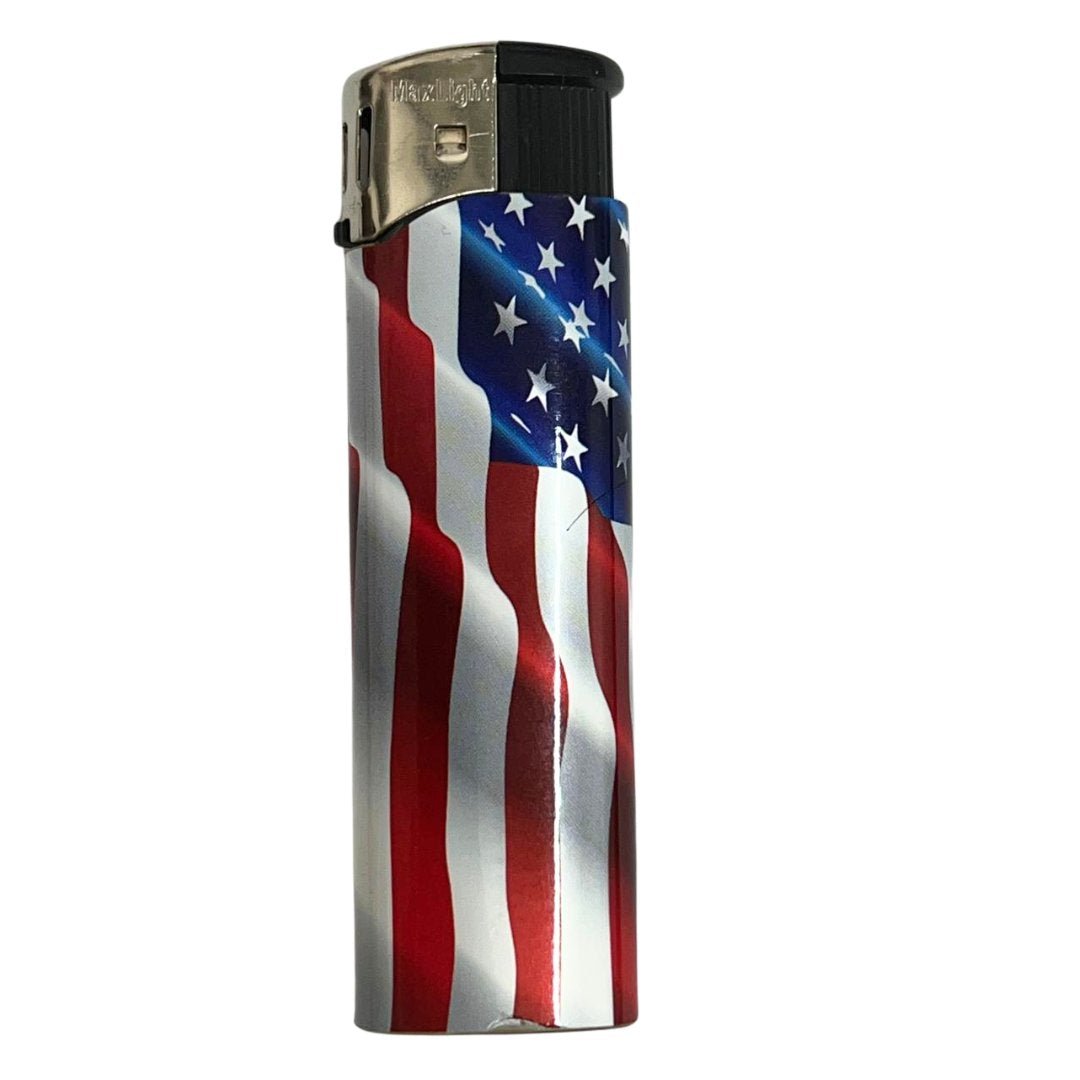Maxlight Lighters Flag Design – Patriotic : 2 Pack Lighters, Novelty & Souvenir Catalog American Flag Lighter size and