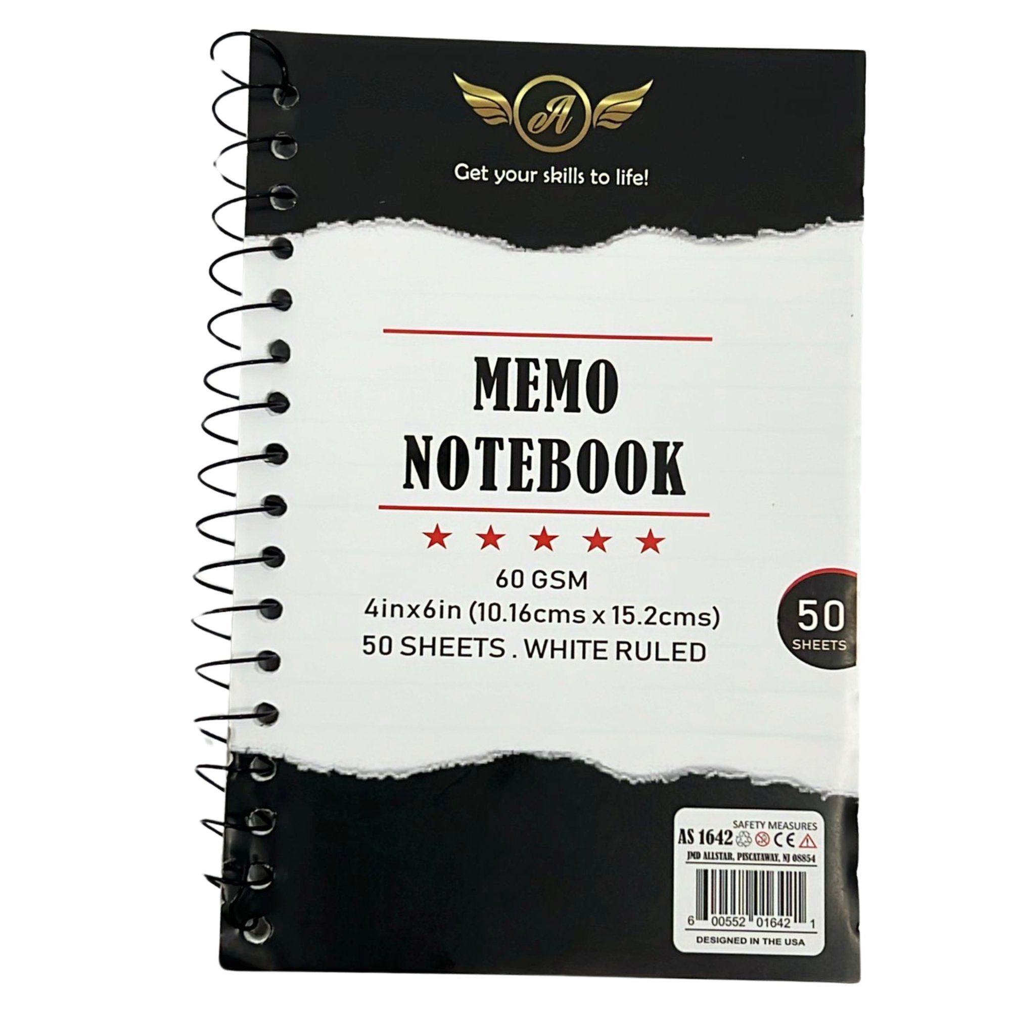 Memo Notebook 4 x 6 Inches White Ruled Sheets: 50 Pack Memo Notebooks & Notepads Notebook School main product image