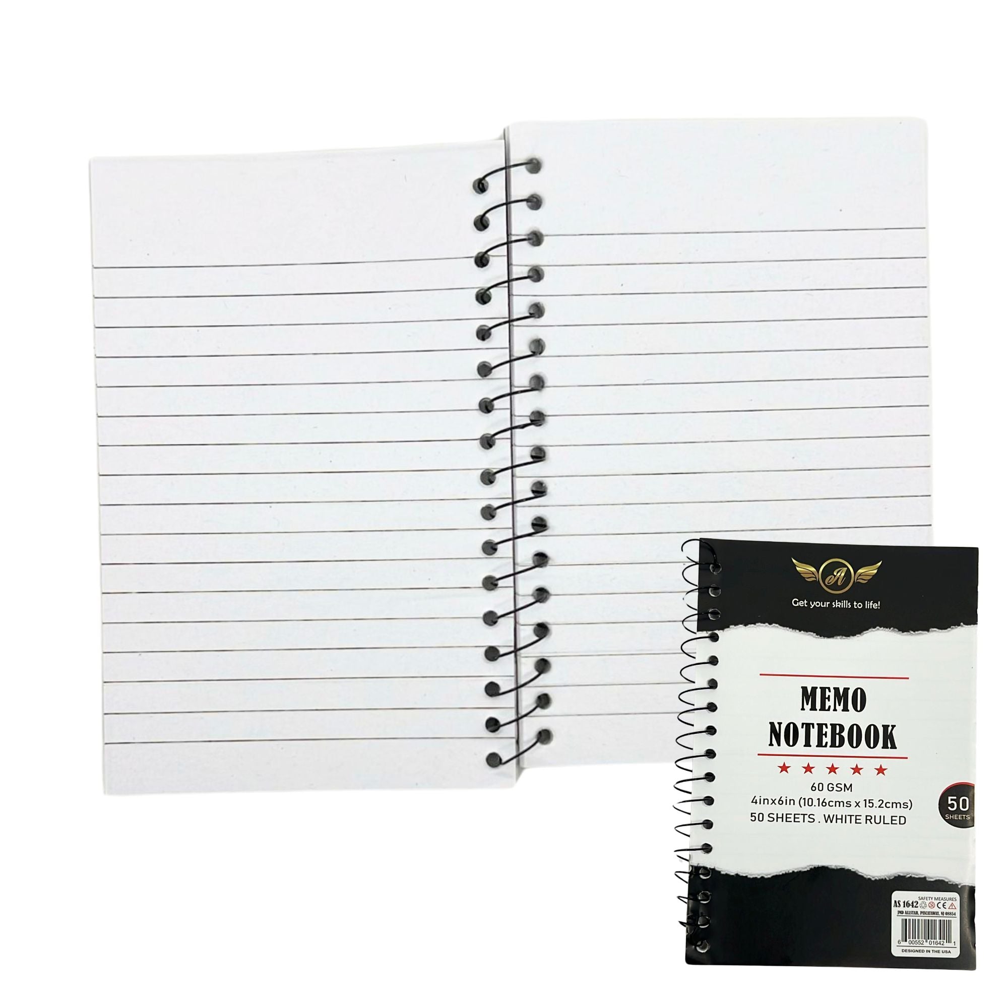 Memo Notebook 4 x 6 Inches White Ruled Sheets: 50 Pack Memo Notebooks & Notepads Notebook School product detail image