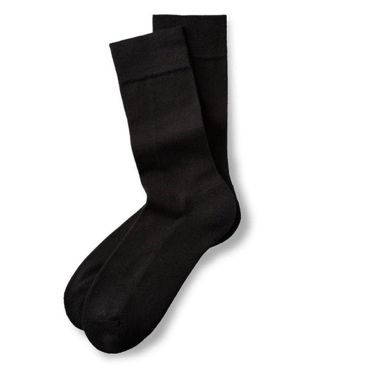 Men’s Crew Dress Socks  Seamless Black